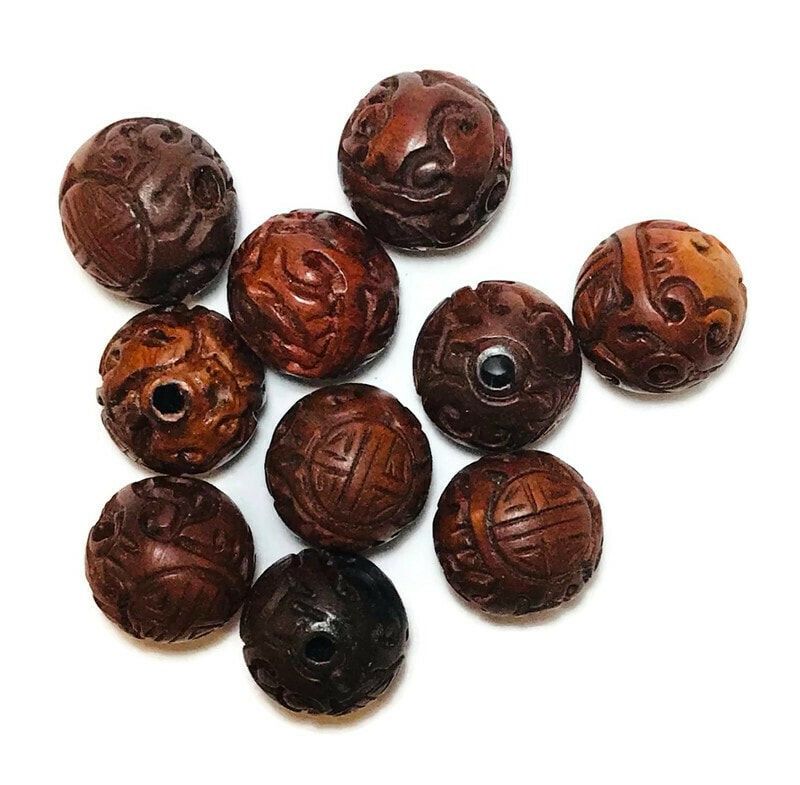Carved Wooden Beads